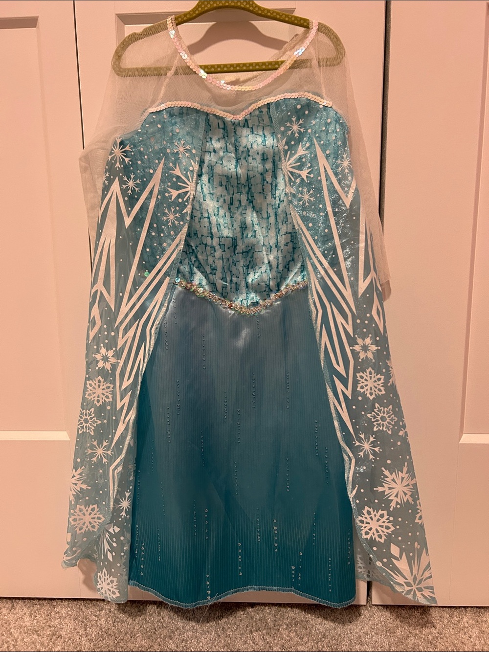 Disney Blue Sparkle Elsa-Inspired Princess Costume with Snowflake Cape